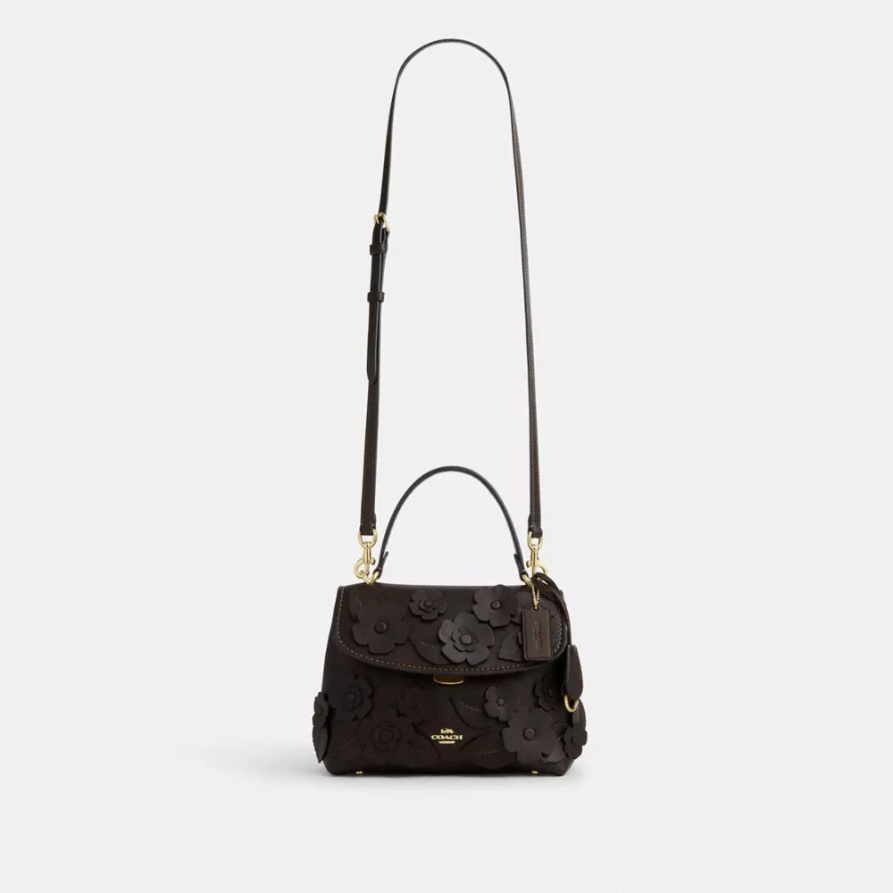 Emory Top Handle Bag with Floral Applique