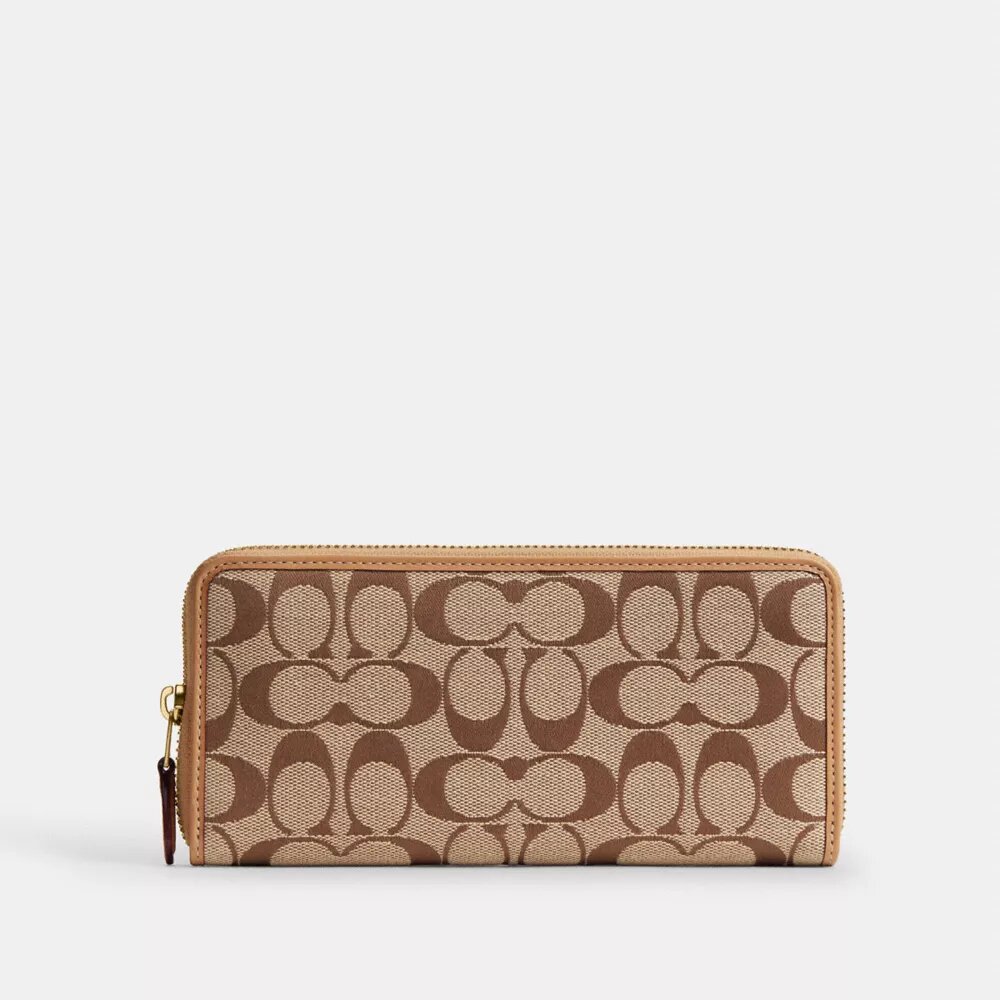 Essential Slim Accordion Zip Wallet in Signature Jacquard
