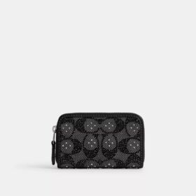 Essential Small Zip Around Card Case in Crystal Signature Jacquard