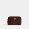 Essential Small Zip Around Card Case in Signature Canvas