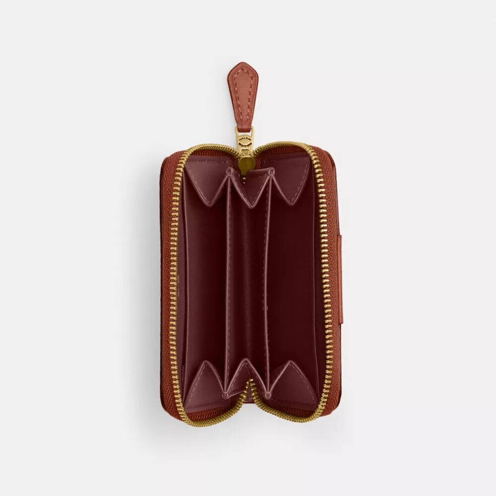 Essential Small Zip Around Card Case in Signature Canvas