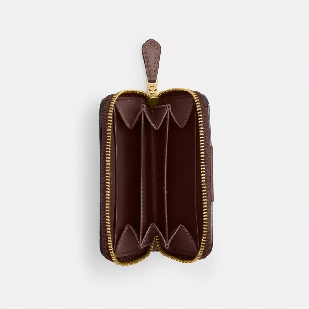 Essential Small Zip Around Card Case in Signature Canvas