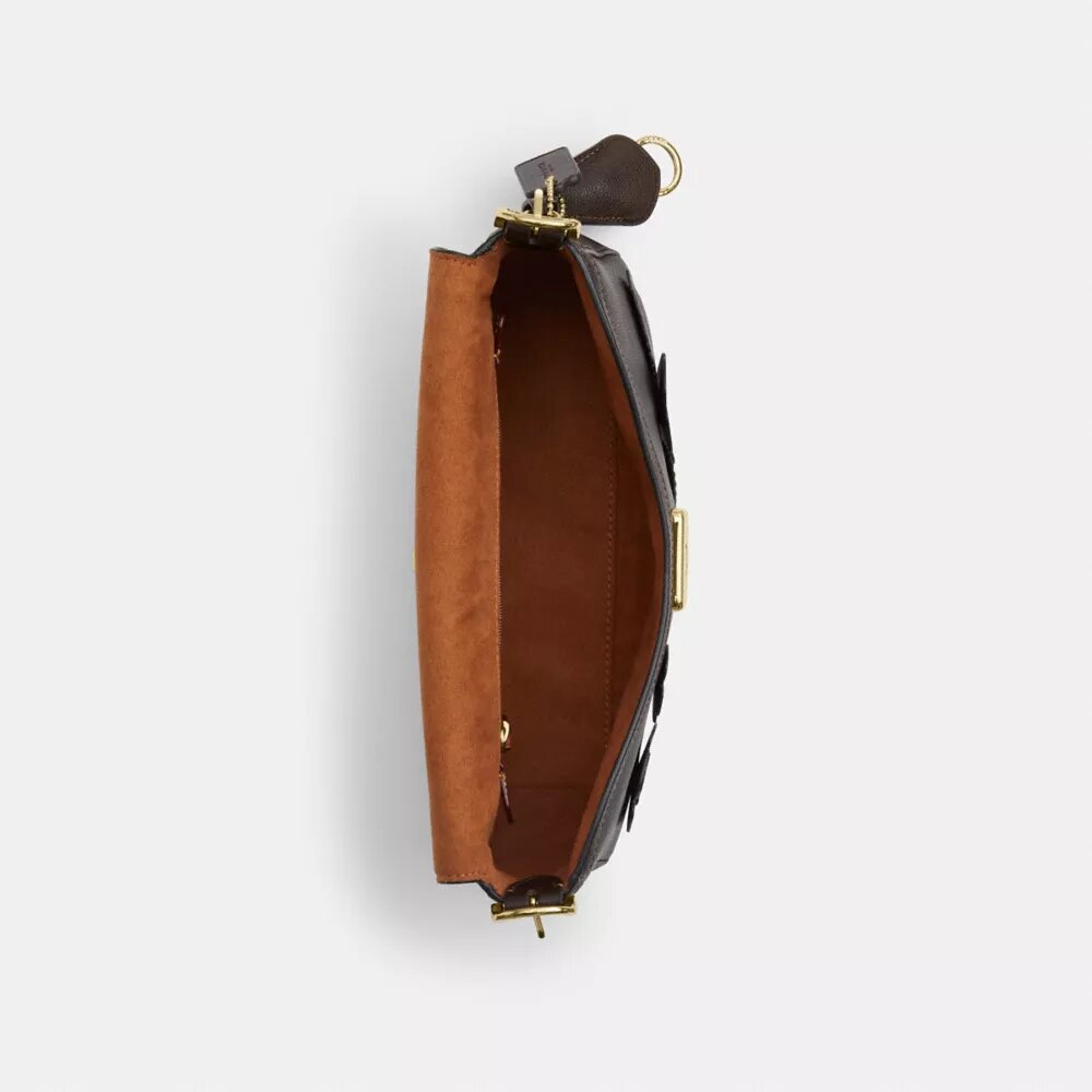 Etta Small Flap Shoulder Bag with Floral Applique