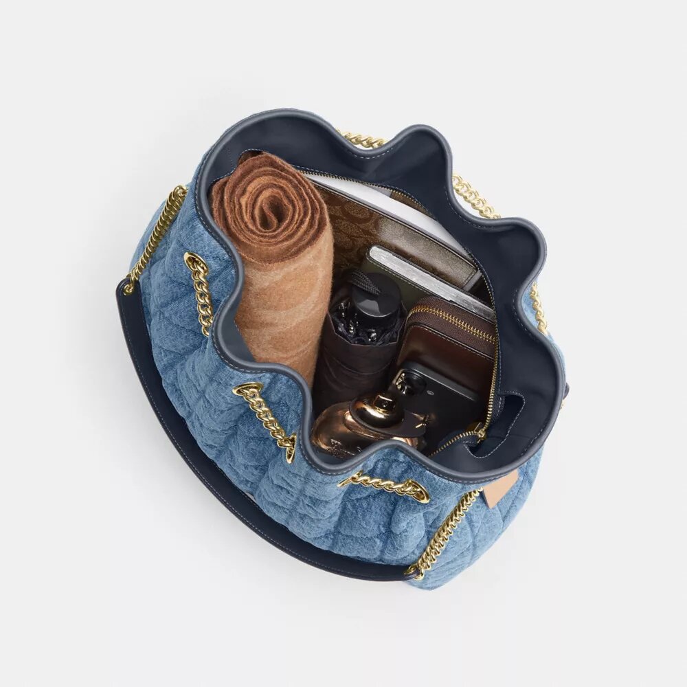 Evelyn Large Shoulder Bag in Regenerative Cotton with Quilting