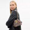 Faye Mini Drawstring Bag in Signature Jacquard with Floral Embroidery