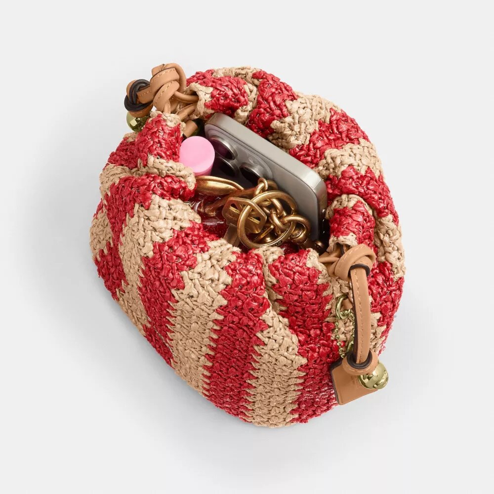 Faye Mini Drawstring Bag with Stripes