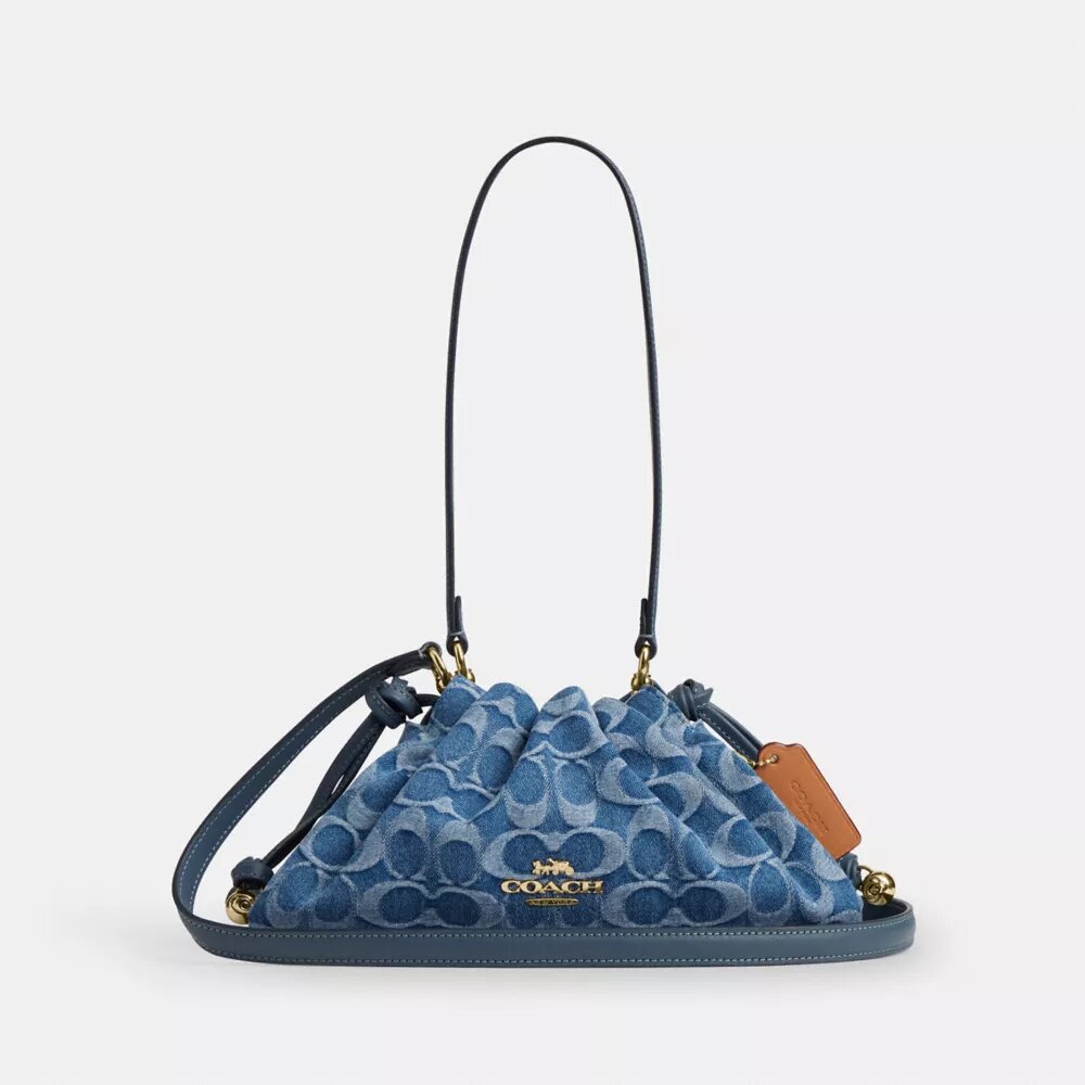 Faye Shoulder Bag in Signature Denim