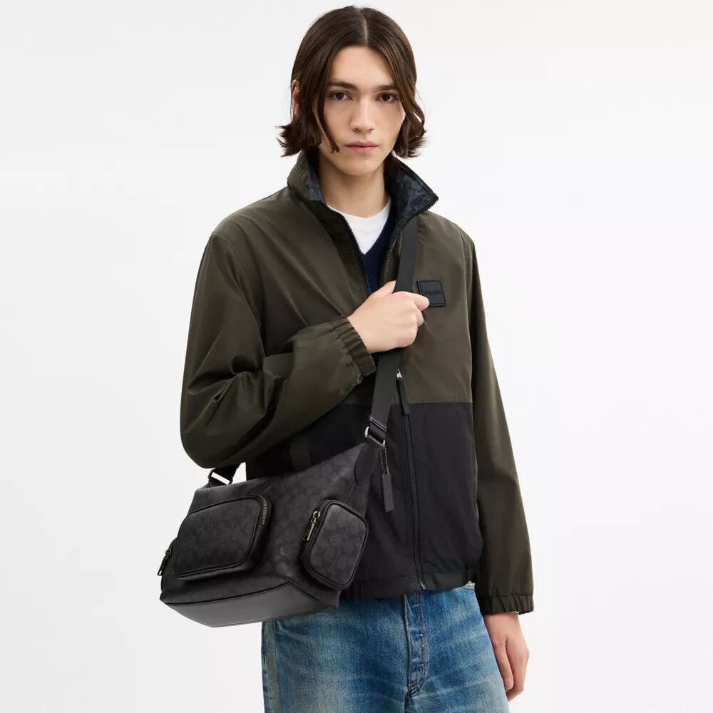 Finn Crossbody Bag with Pockets in Signature Canvas