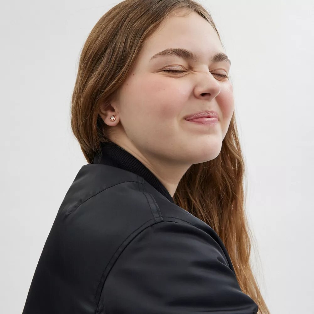 Halo Tea Rose Stud Earrings