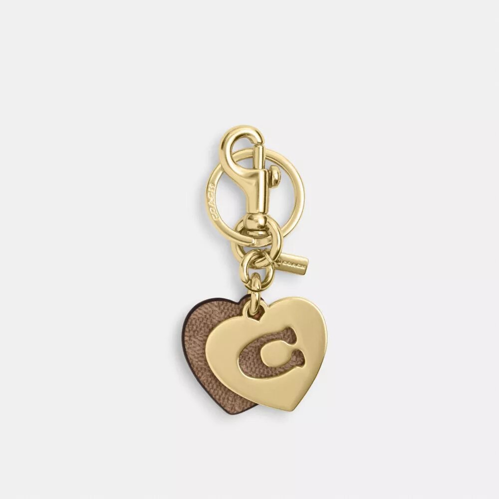 Hearts Key Ring in Signature Canvas