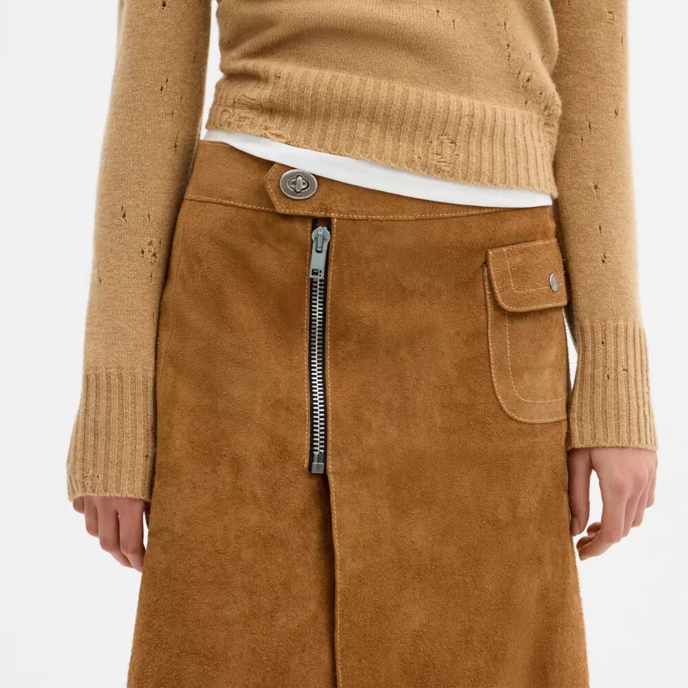 Heritage Suede Midi Skirt