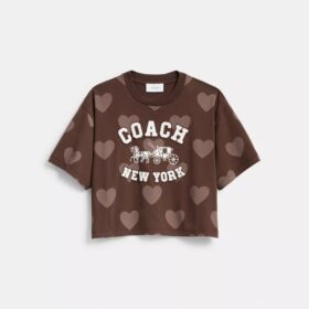 Horse and Carriage Heart Cropped T-Shirt in Organic Cotton