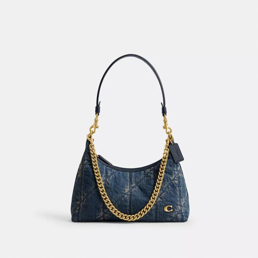 Juliet Shoulder Bag 25 in Regenerative Cotton Denim with Quilting