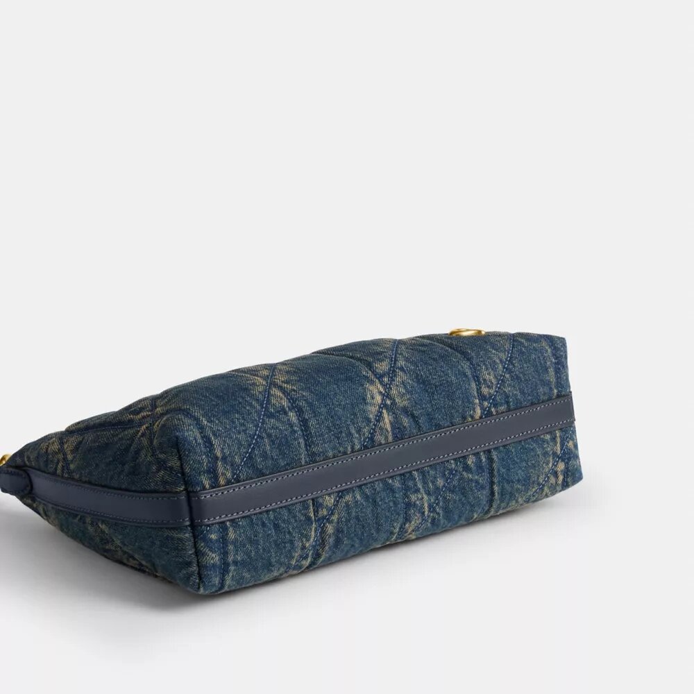 Juliet Shoulder Bag 25 in Regenerative Cotton Denim with Quilting