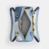 Kisslock Barrel Bag 28 in Repurposed Denim