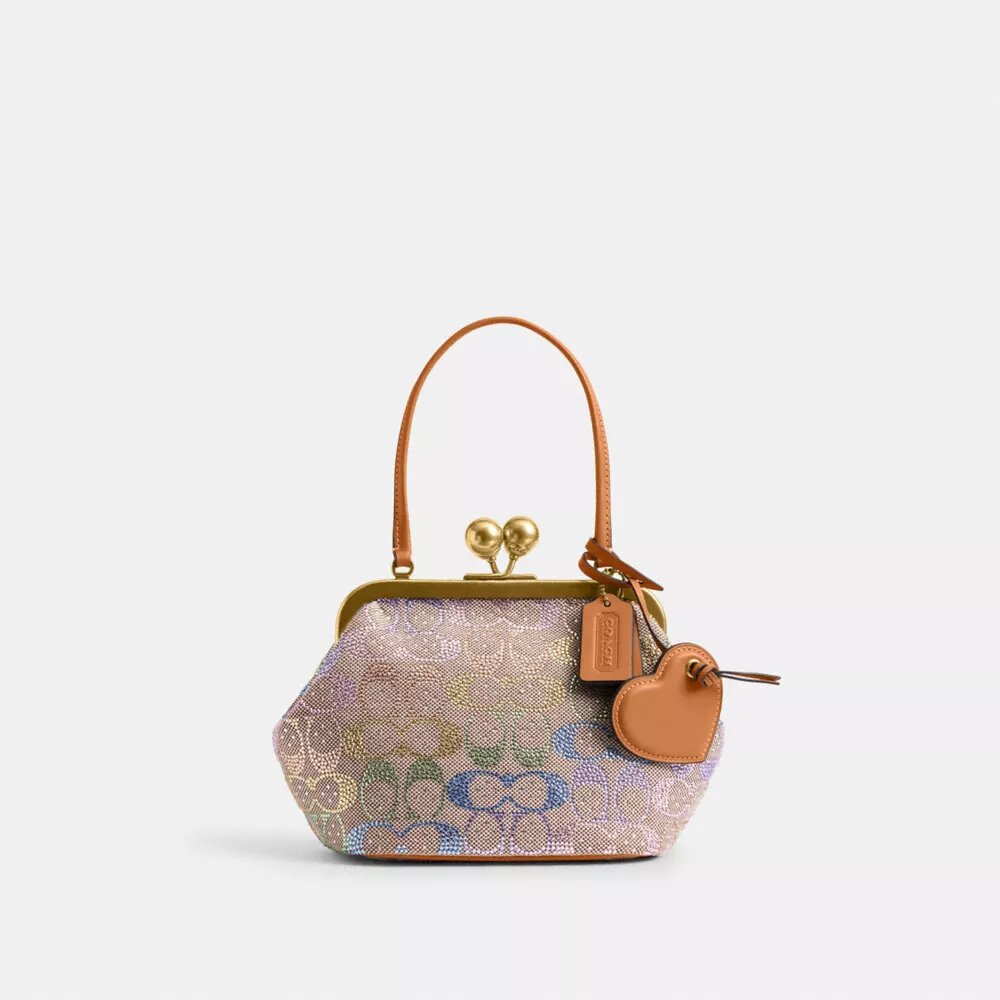 Kisslock Frame Bag 16 in Crystal Signature Jacquard