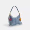 Laurel Shoulder Bag in Loved Denim with Charms