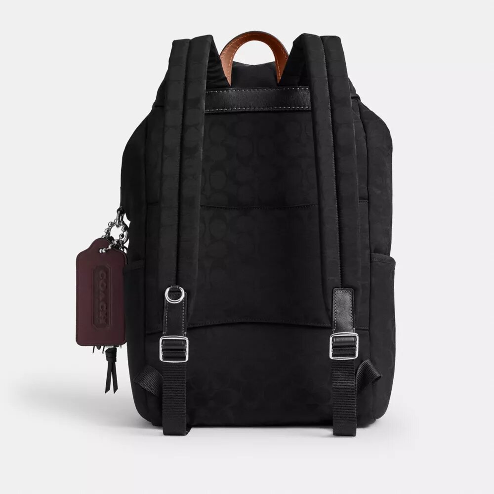 Logan Backpack in Signature Nylon with Charms
