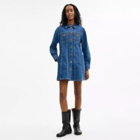Long Sleeve Denim Dress in Organic Cotton