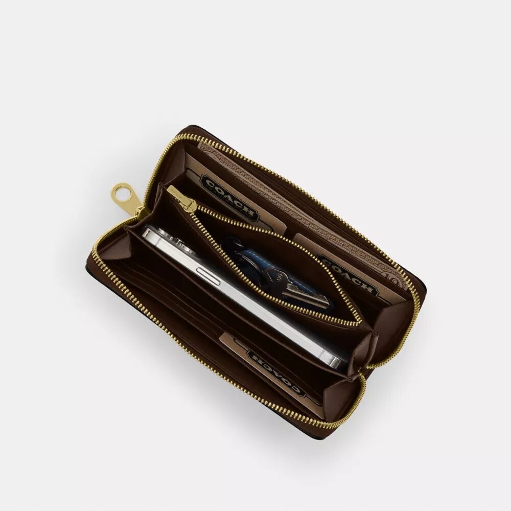 Long Zip Around Wallet in Signature Canvas