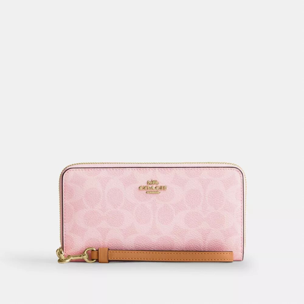 Long Zip Around Wallet in Signature Canvas