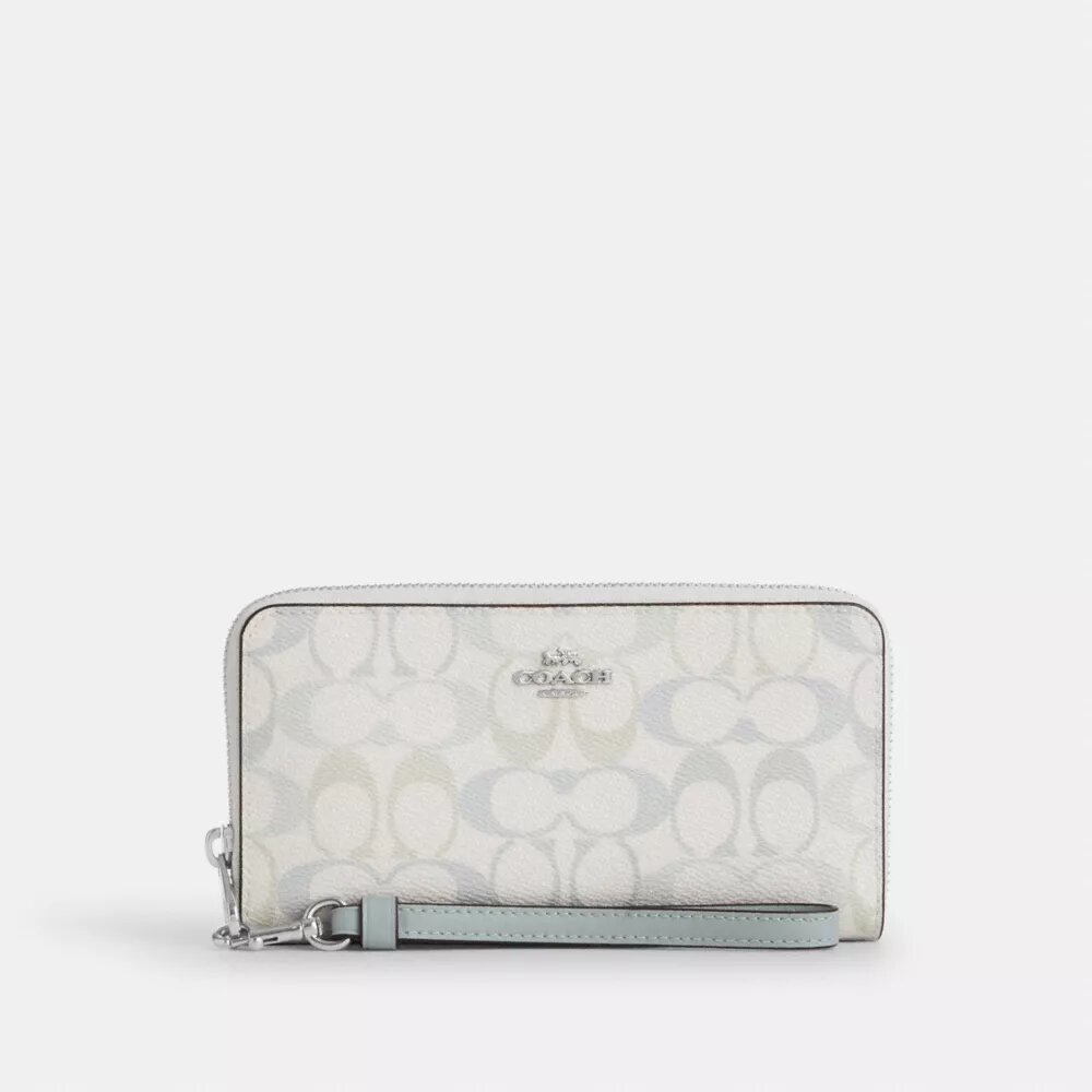 Long Zip Around Wallet in Signature Canvas