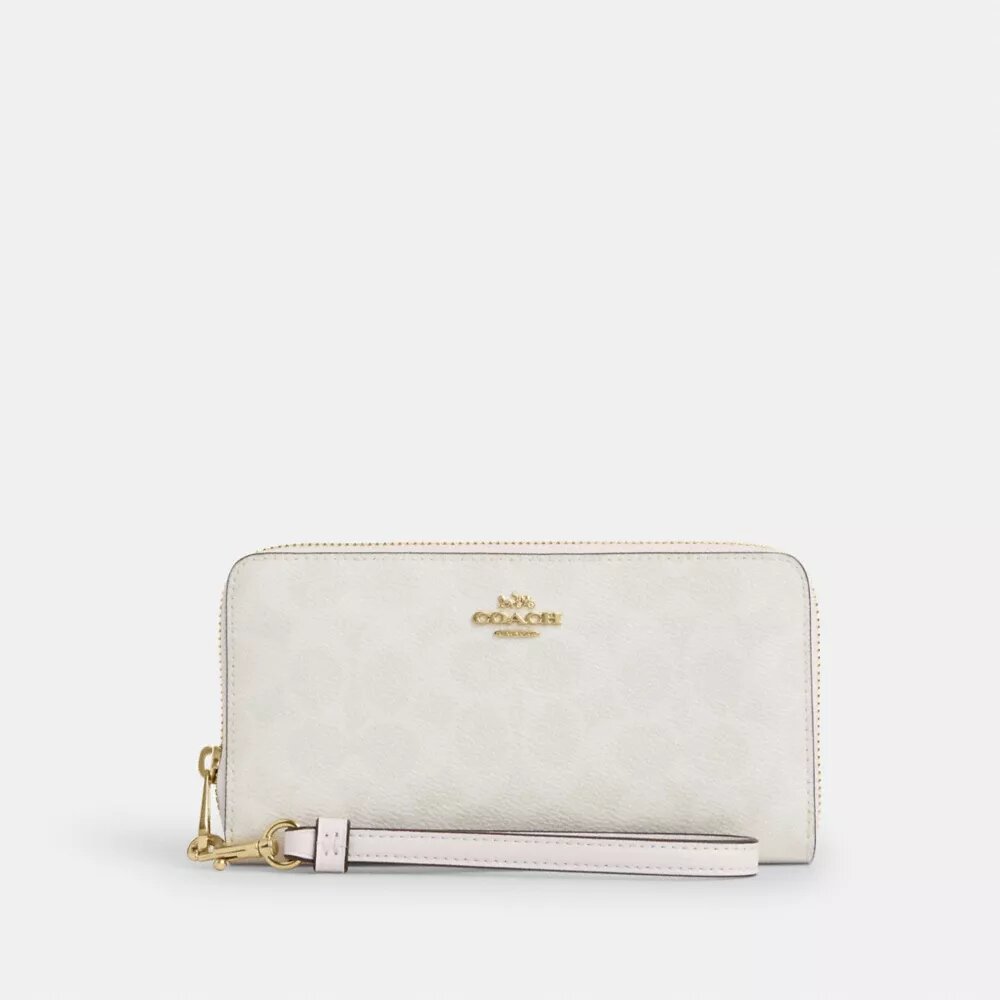 Long Zip Around Wallet in Signature Canvas