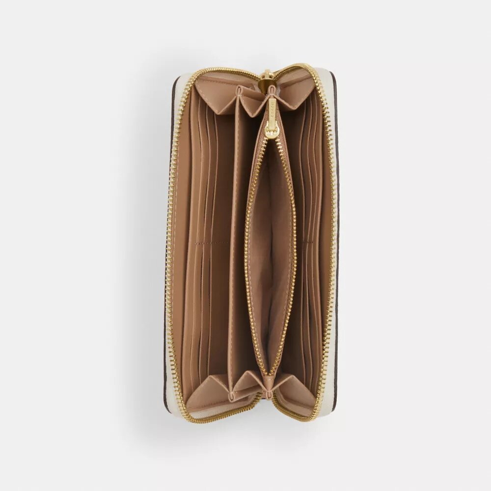 Long Zip Around Wallet in Signature Canvas