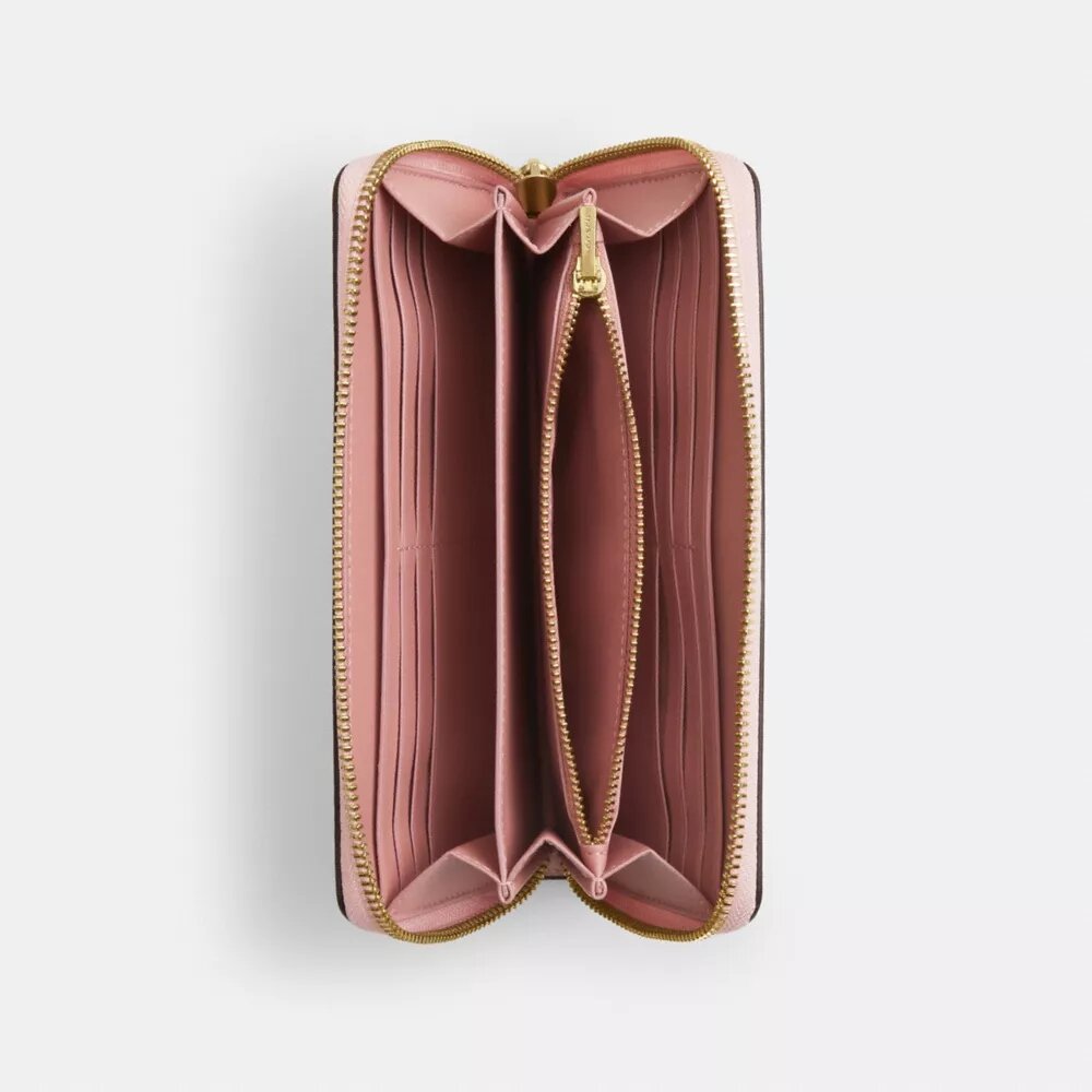 Long Zip Around Wallet in Signature Canvas