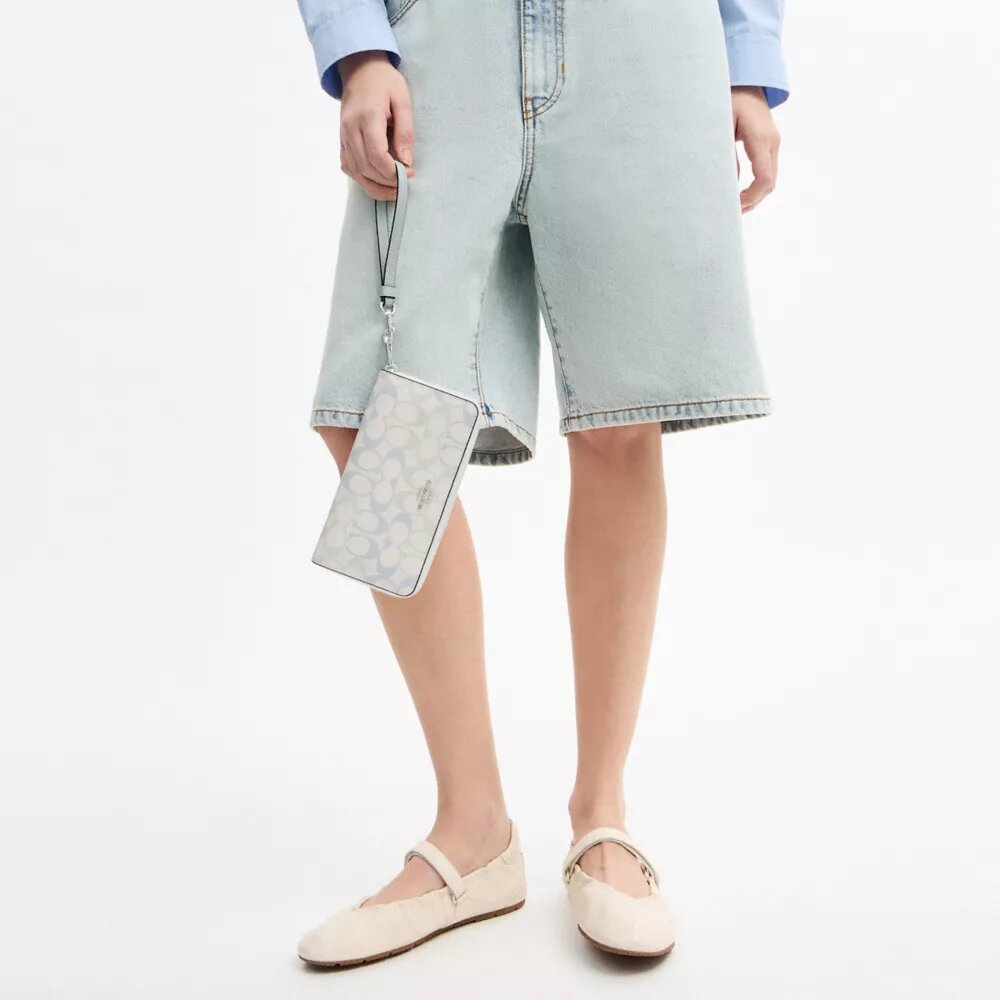 Long Zip Around Wallet in Signature Canvas
