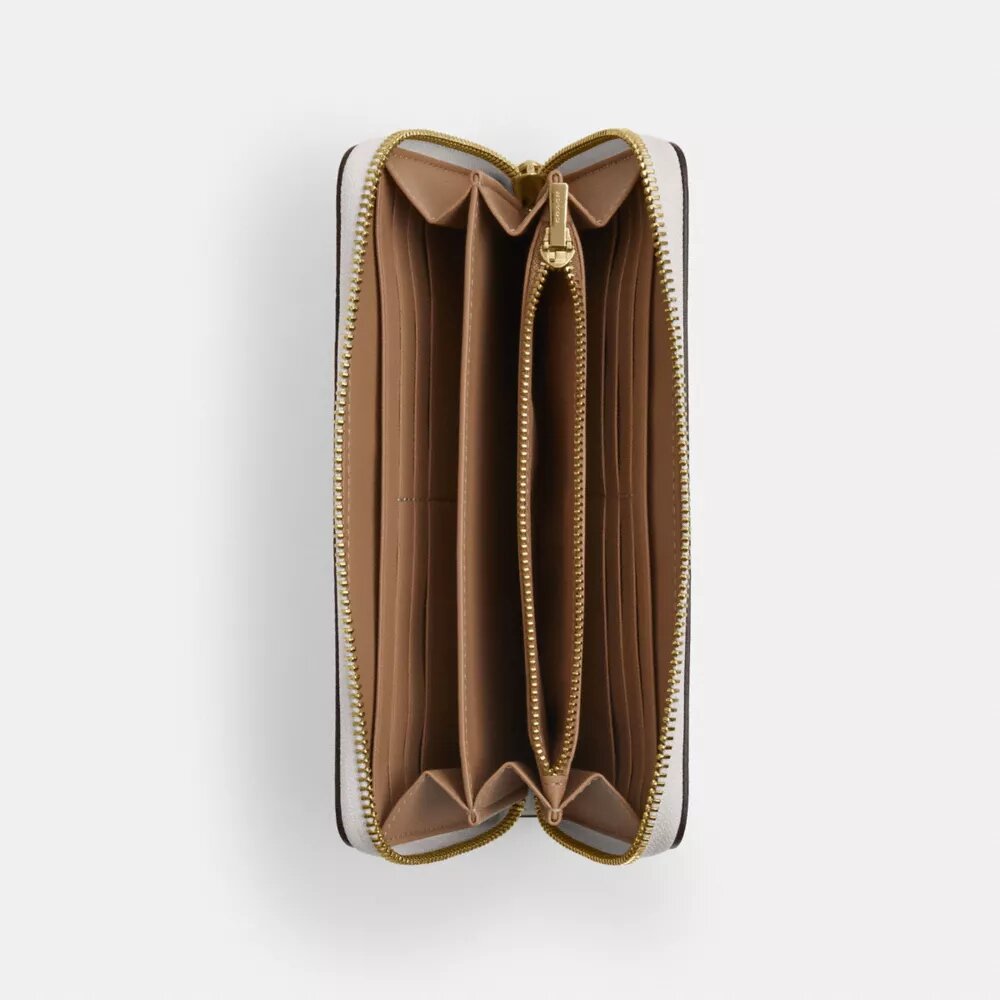 Long Zip Around Wallet in Signature Canvas
