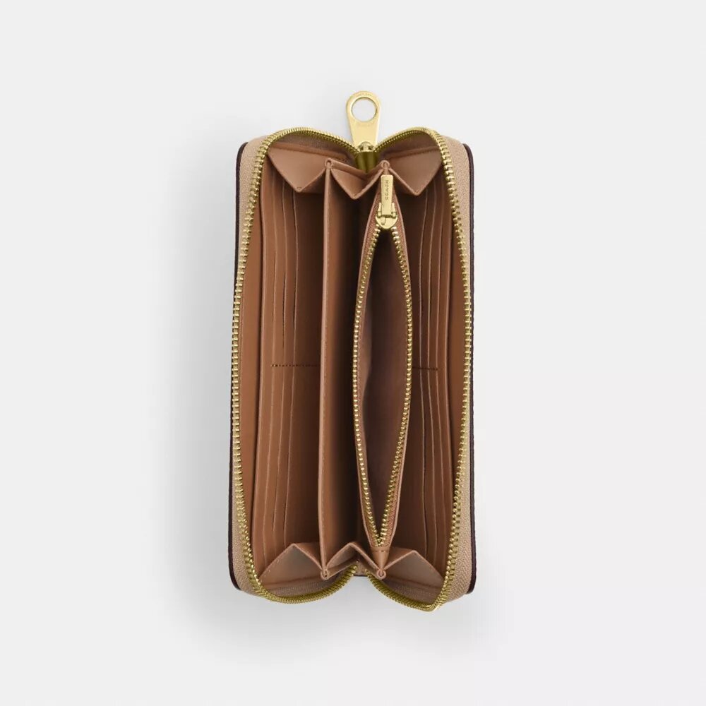 Long Zip Around Wallet in Signature Canvas