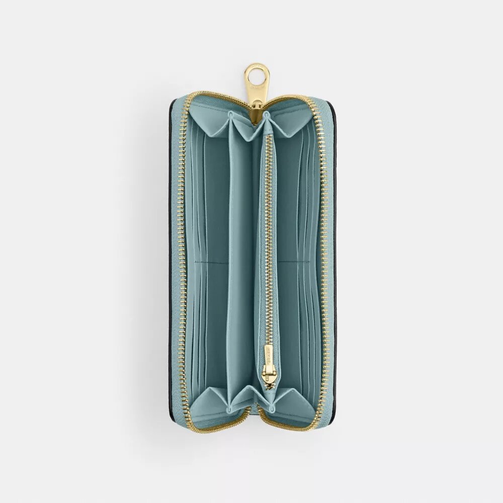 Long Zip Around Wallet in Signature Canvas