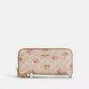 Long Zip Around Wallet in Signature Canvas with Floral Print