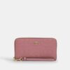 Long Zip Around Wallet in Signature Leather