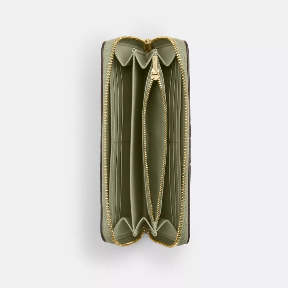 Long Zip Around Wallet in Signature Leather
