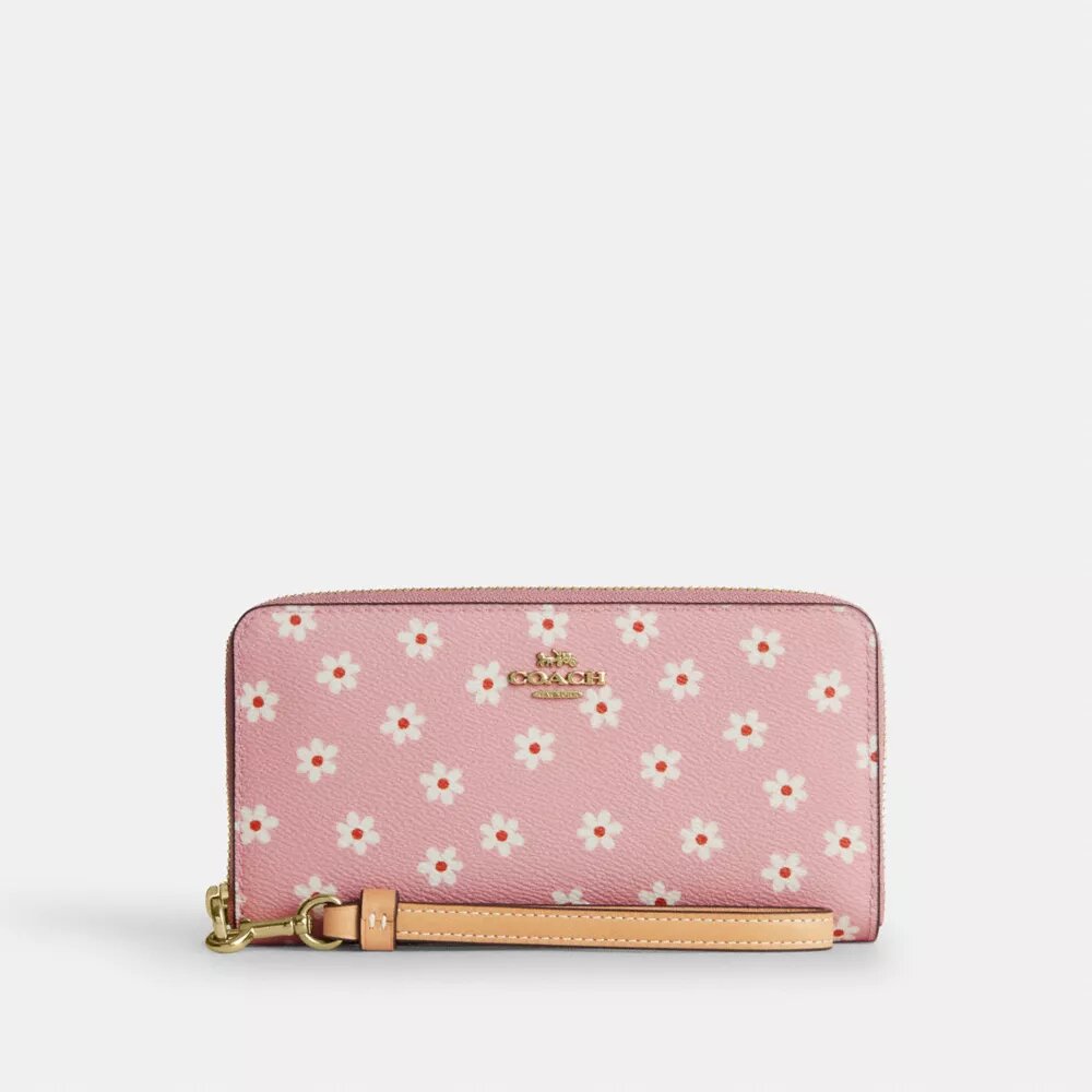 Long Zip Around Wallet with Floral Print