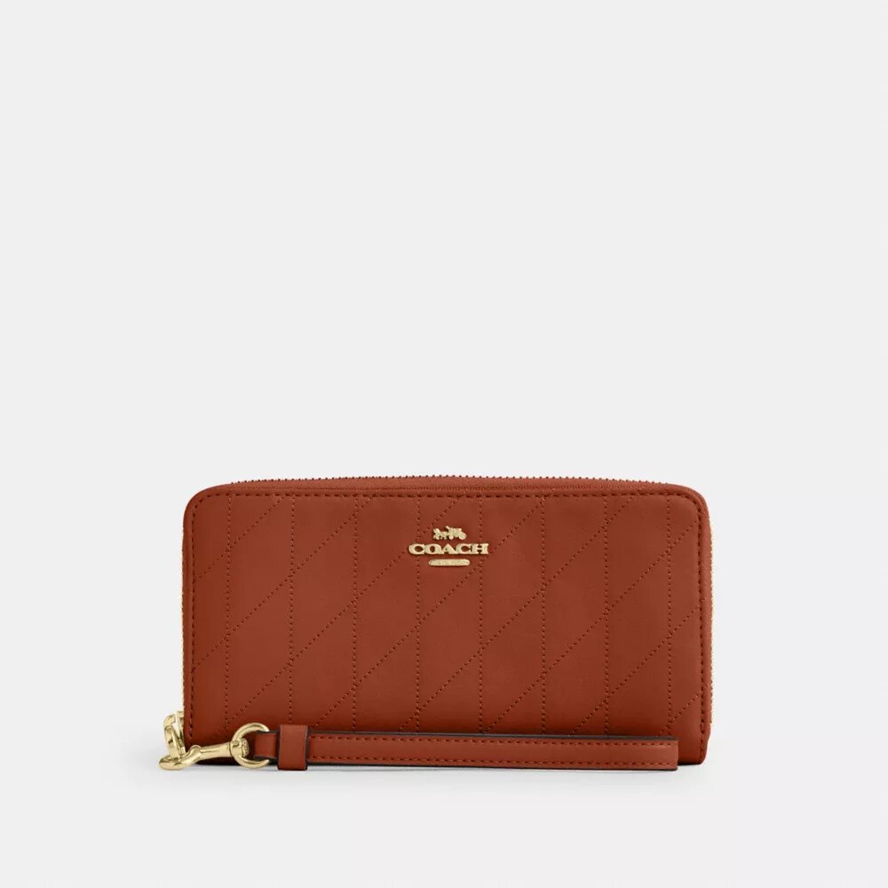 Long Zip Around Wallet with Quilting