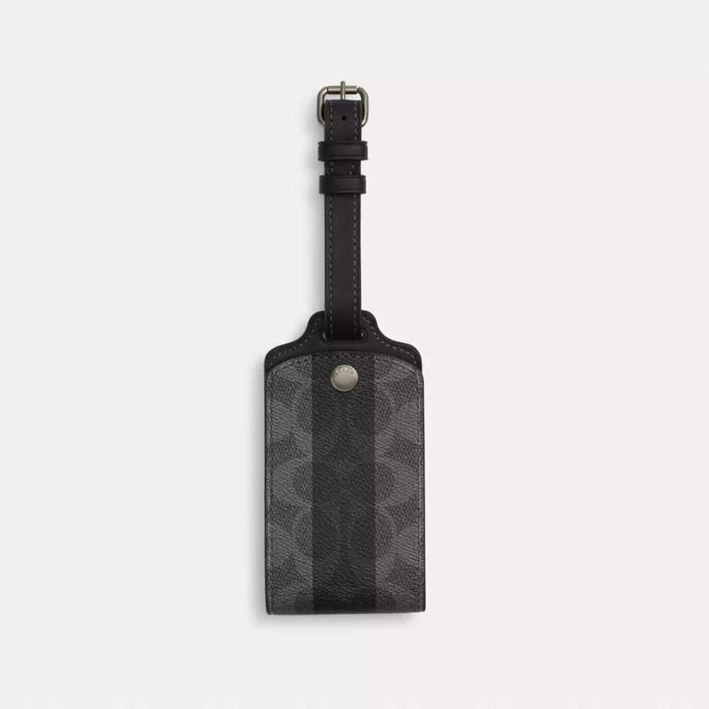 Luggage Tag in Signature Canvas with Stripes