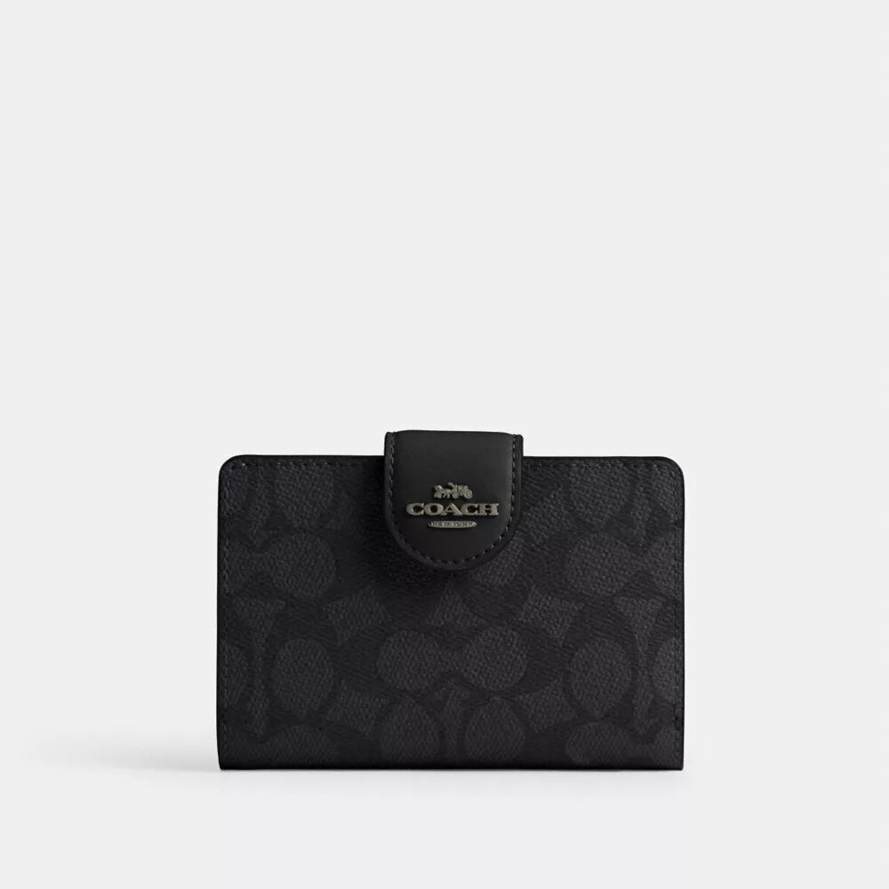 Medium Corner Zip Wallet in Signature Canvas