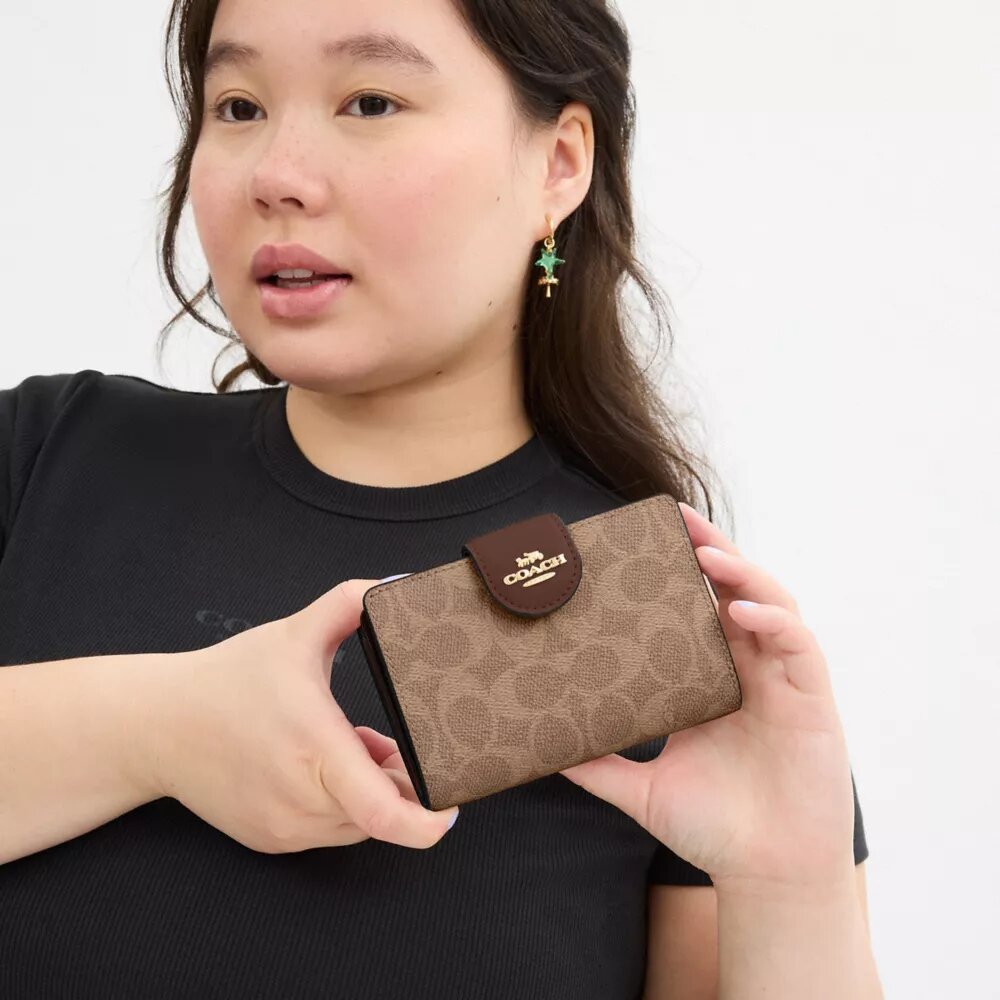 Medium Corner Zip Wallet in Signature Canvas
