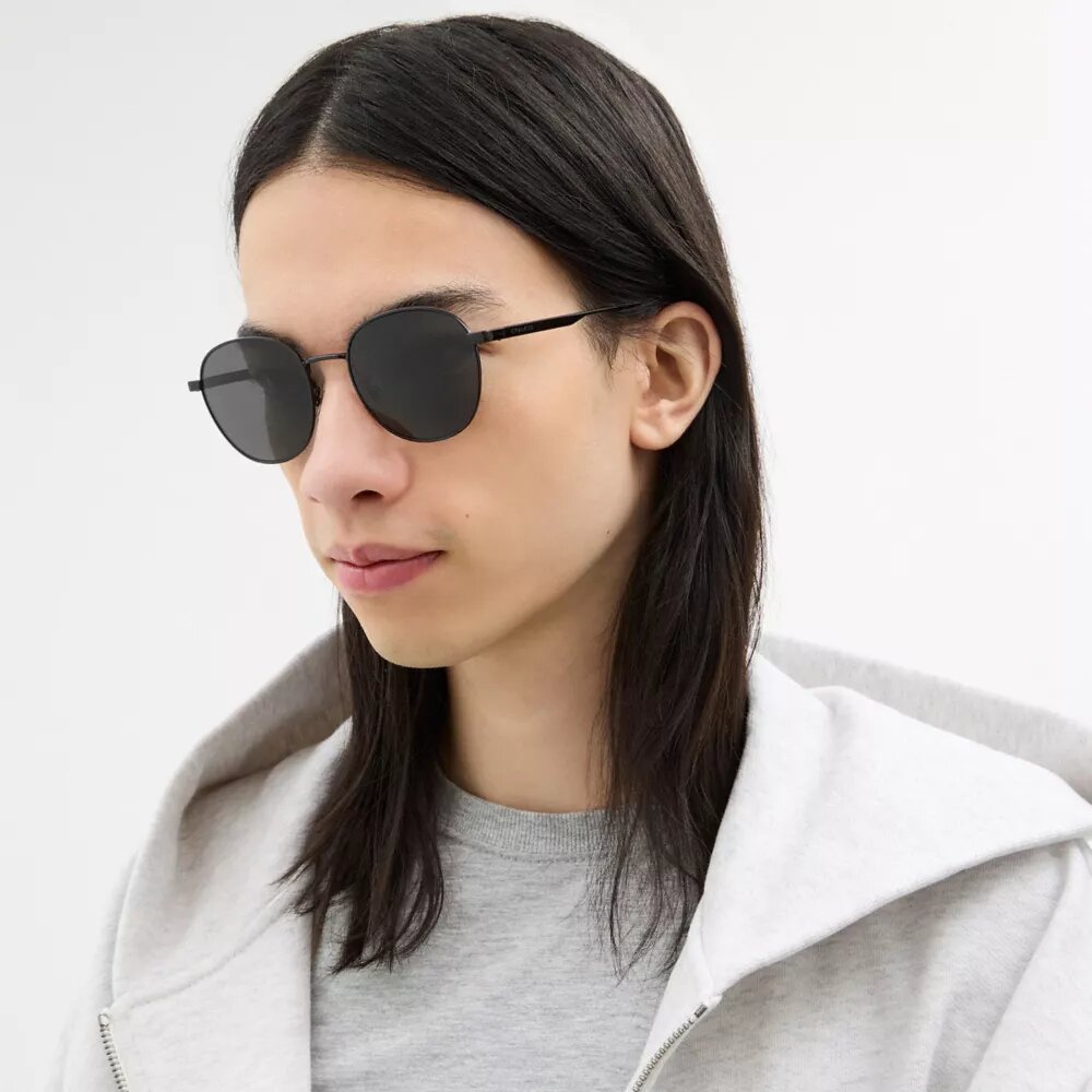 Metal Hangtag Round Sunglasses