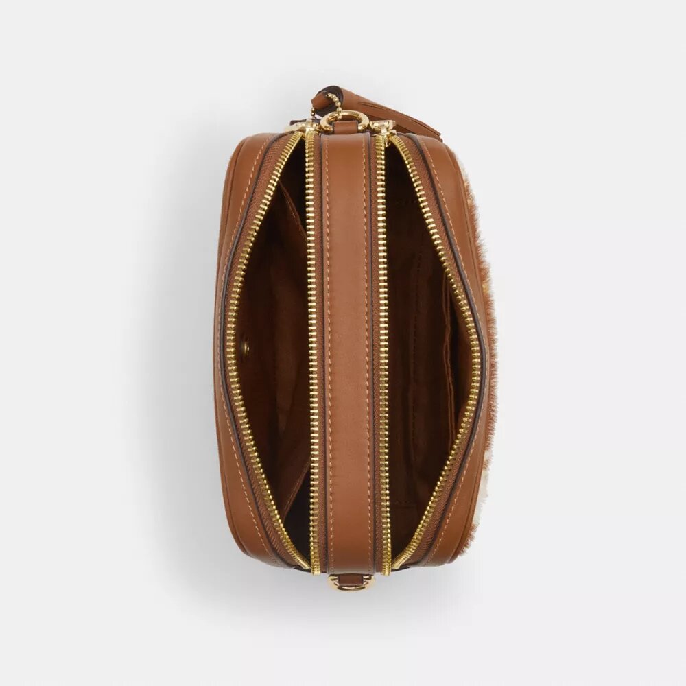 Mini Carey Crossbody Bag in Haircalf with Cow Print