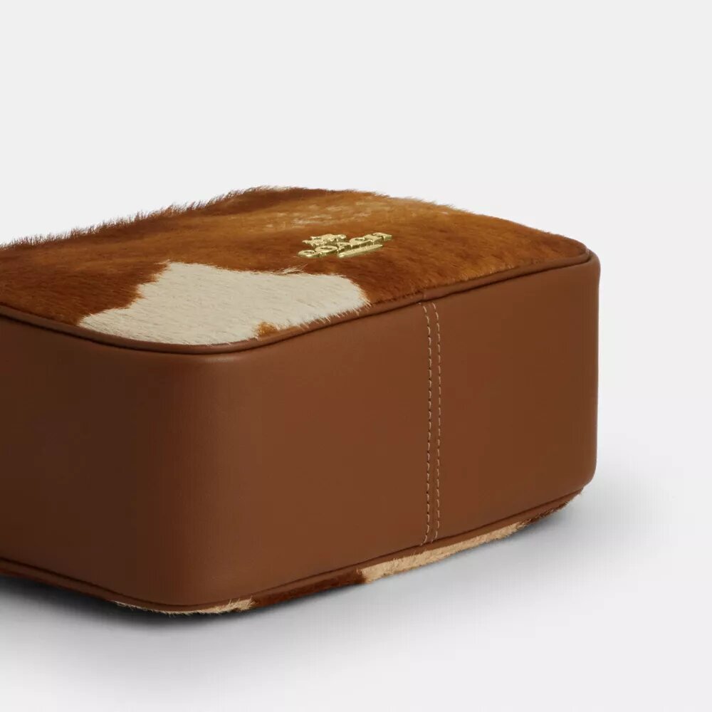 Mini Carey Crossbody Bag in Haircalf with Cow Print
