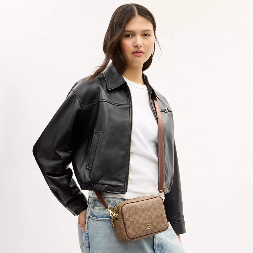 Mini Carey Crossbody Bag in Signature Canvas