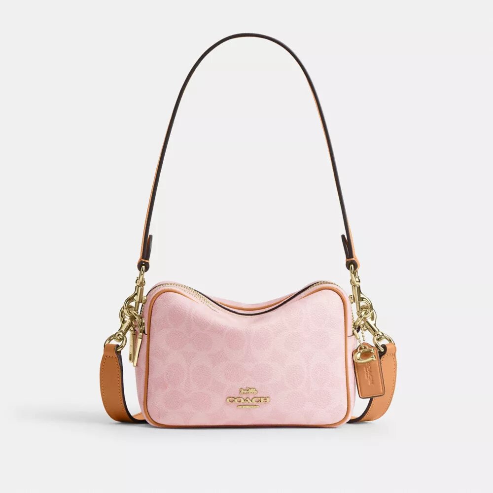 Mini Carey Crossbody Bag in Signature Canvas with Charms