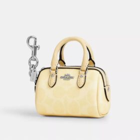 Mini Rowan Bag Charm in Signature Canvas