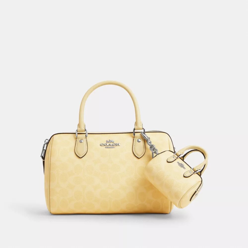 Mini Rowan Bag Charm in Signature Canvas