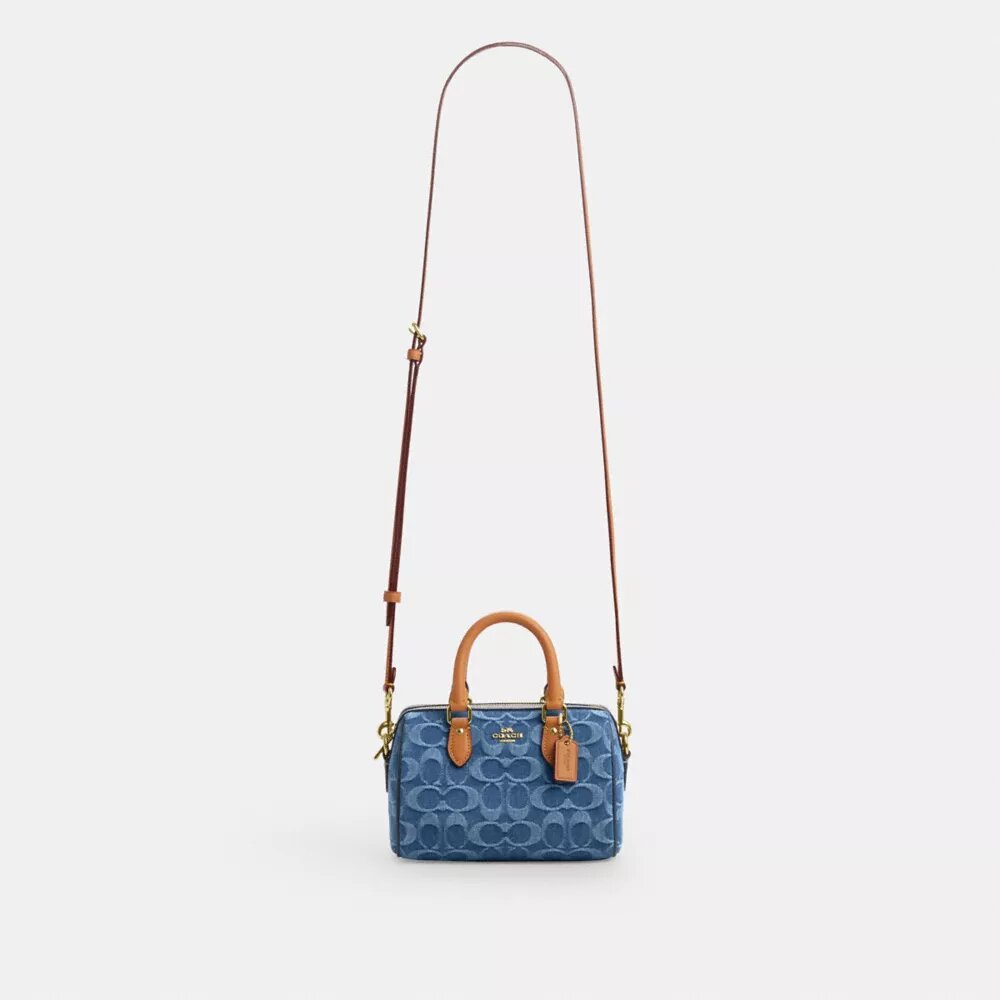 Mini Rowan Crossbody Bag in Signature Denim