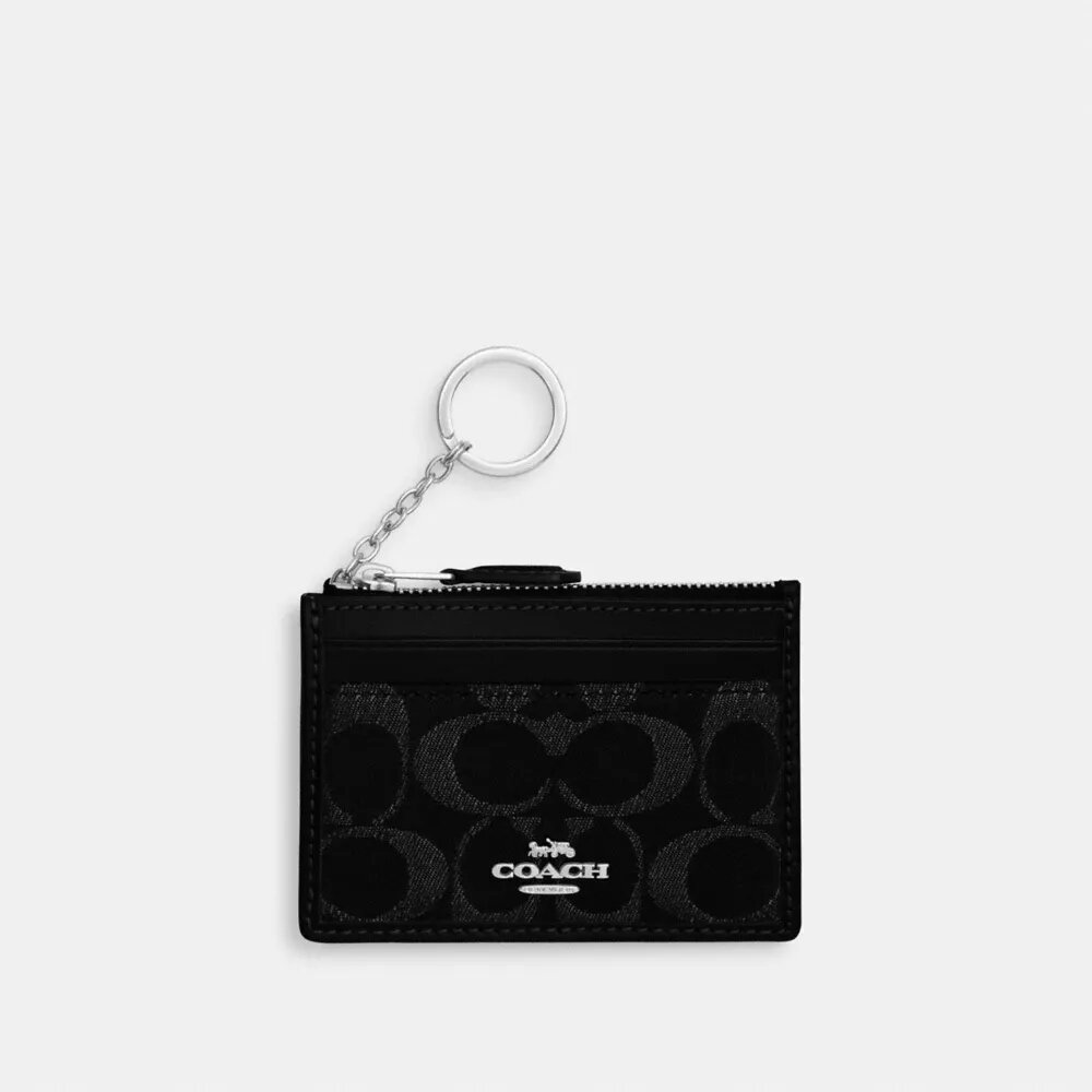 Mini Skinny Id Case in Signature Denim